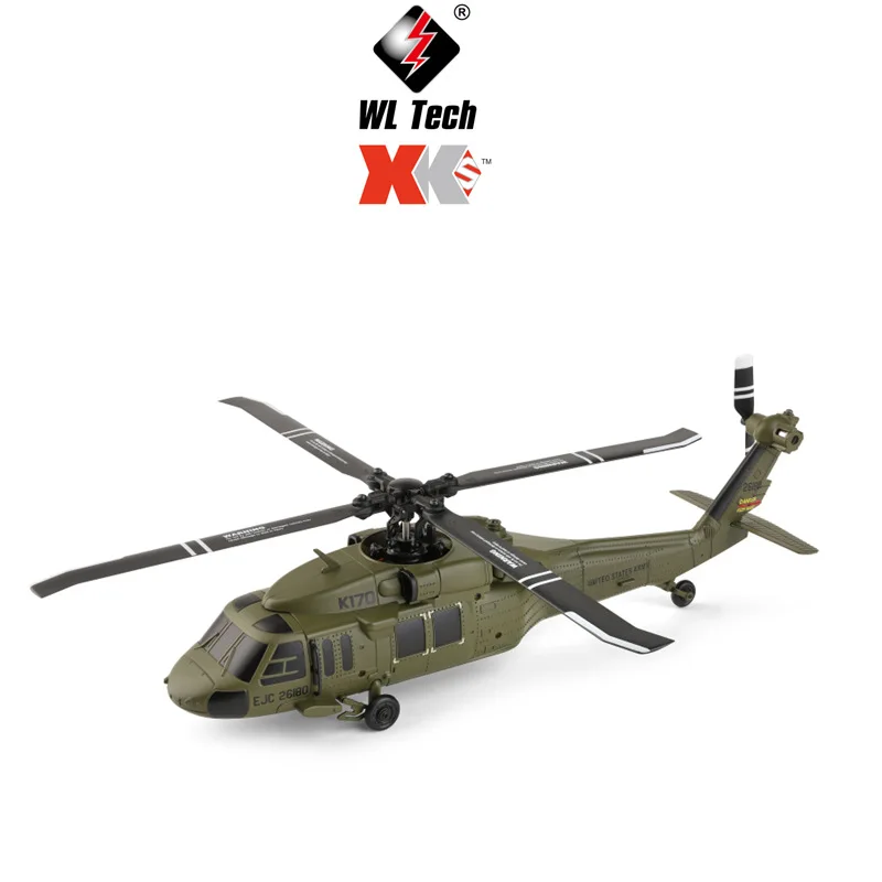 Wltoys K170 Black Hawk Uh-60l Four-Way Four-Blade Brushless Aileron Remote Control Helicopter Model Toy Boy Adult Toy Gift