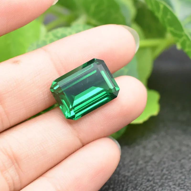 Boxed Emerald Gems Synthetic Emerald Cut Loose Gemstones For Silver Setting Fine Jewelry