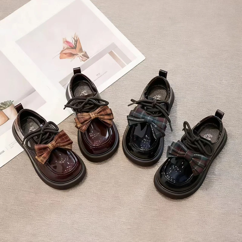 

Children Lolita Mary Jane Shoes Spring Autumn New Girls Fashion Princess Leather Shoes Bowknot Elegant Kids Wedding Party Shoes
