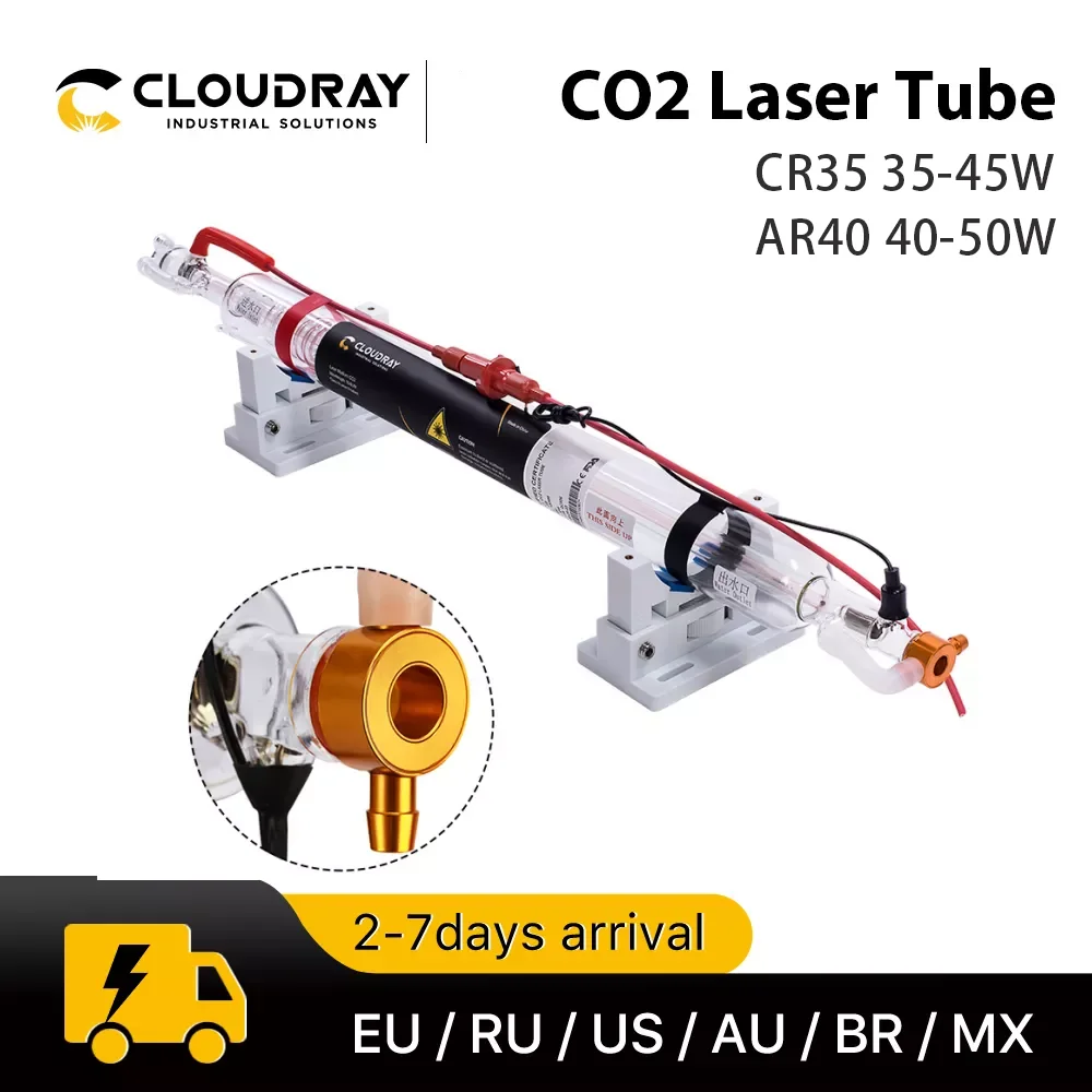 Cloudray 35-45W Co2 Metal Glass Laser Tube 720MM 40W Glass Laser Lamp for CO2 Laser Engraving Cutting Machine