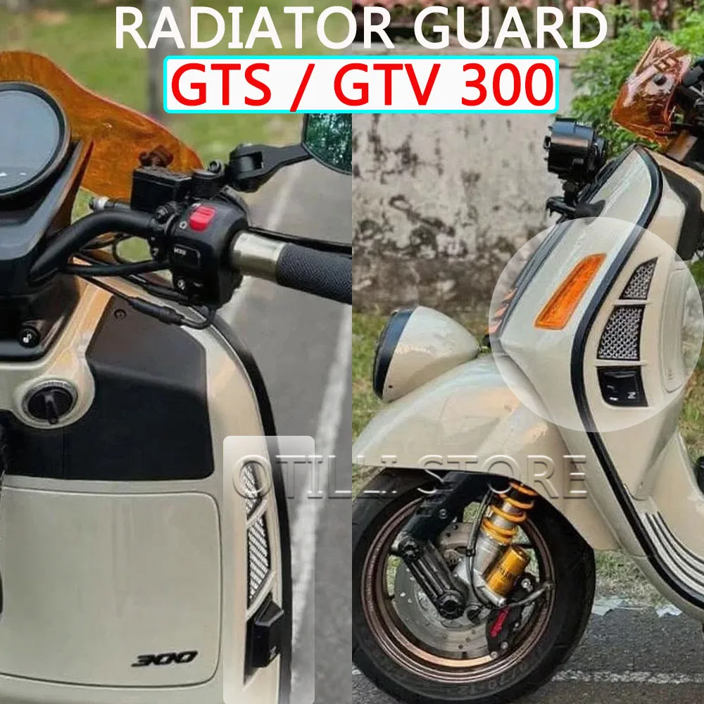 

For Vespa GTS 300 GTS300 gts300 GTV 300 GTV300 New Motorcycle Radiator Guard Grille Protector Cover Kit 2023 2024