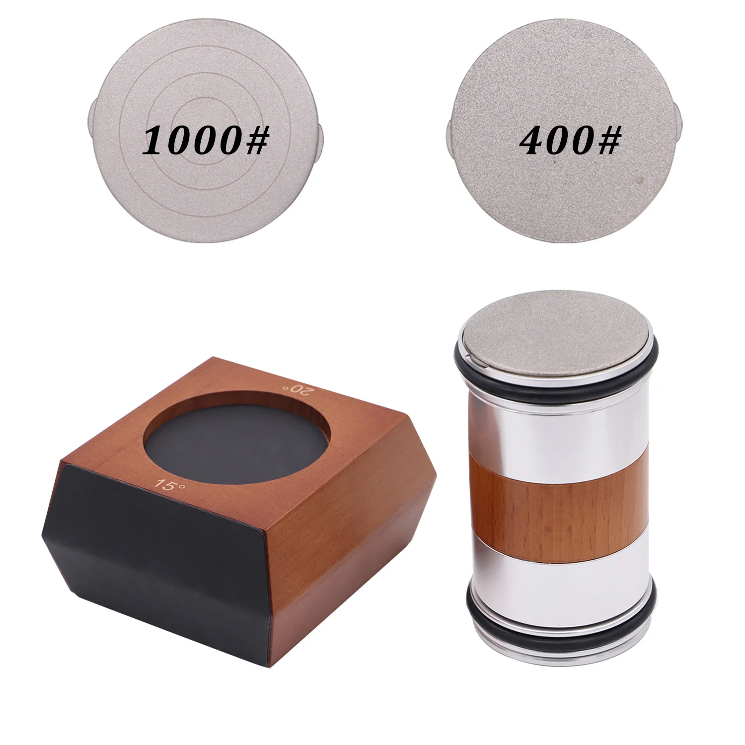 

Rolling Knife Sharpener With 400 # And 1000 # Diamond Disc15 And 20° Magnetic Knife Holder,Sharpening Stone For Knife Edge Down