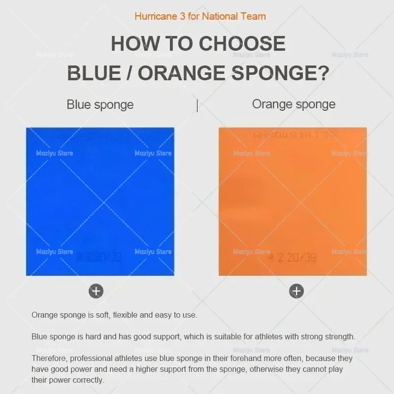 Eponge-de-tennis-de-table-dhs-hurricane-3-originale-eponge-bleue-orange-eponge-de-ping-pong-dhs-caoutchouc-professionnel