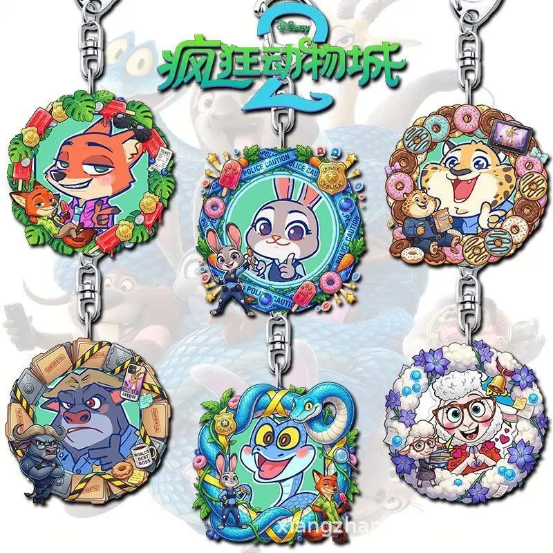 Crazy Zootopia 2 Anime Acrylic New Flat Keychain Judinik Pendant Gift School Bag Pendant