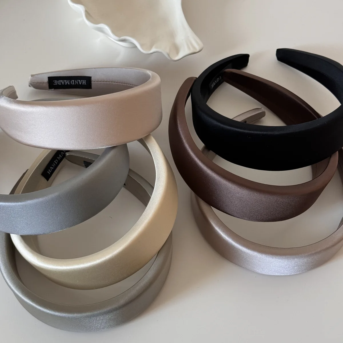 

Satin Headbands Hairbands Thick Sponge Women Girls Simple 5CM Wide Hair Hoops Hair Bands Scrunchies Hair Accessories Fashion