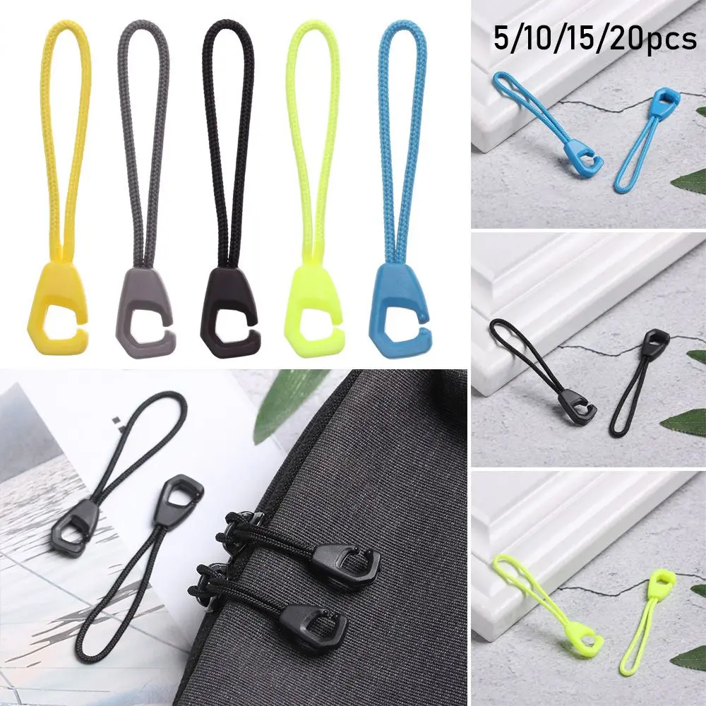 5/10/15/20pcs Travel Outdoor Suitcase Tent Backpack Cord Rope Pullers Ends Lock Zips Zipper Pull Zip Puller Replacement