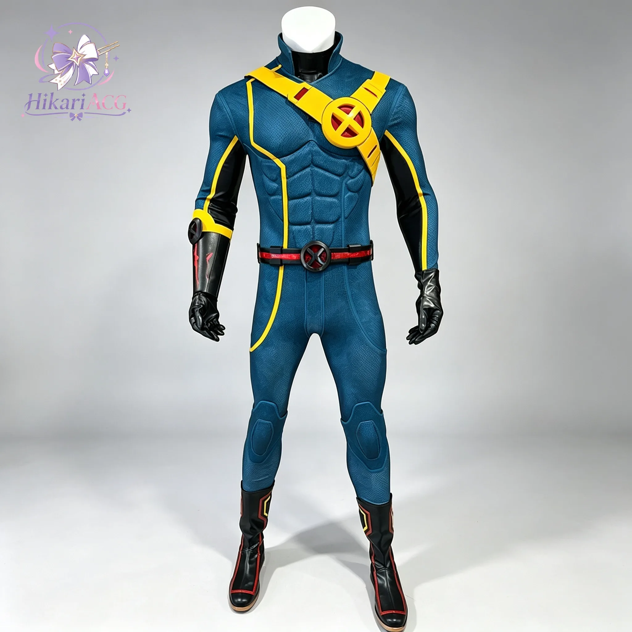 Anime-Spiel-Outfit Cyclops Cosplay-Kostüm Herren Komplettset Spiel-Rollenspiel-Outfit Halloween Karneval Comic Con HikariACG Store