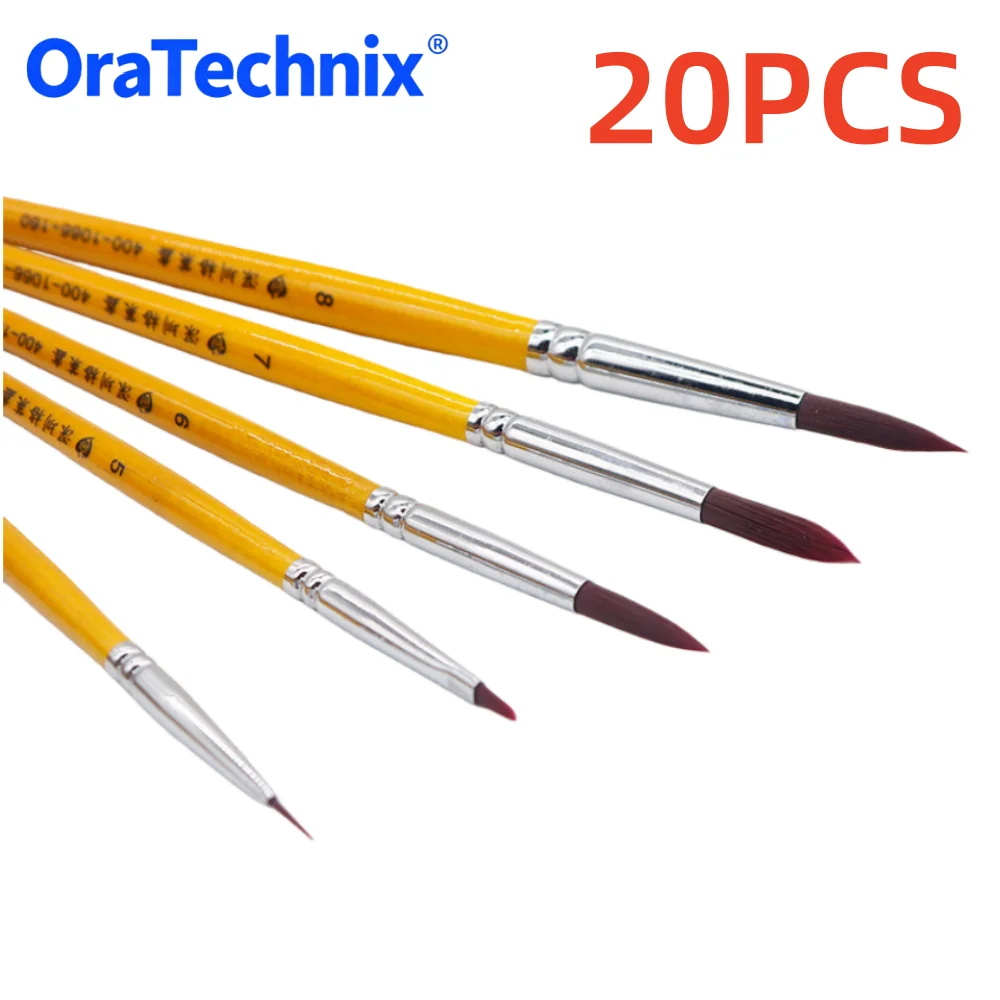 20PCS Dental Porcelain Pen Resin Brushes Dental Shaping Adhesive Composite Porcelain Teeth Dentist Tools Dental Lab Tool