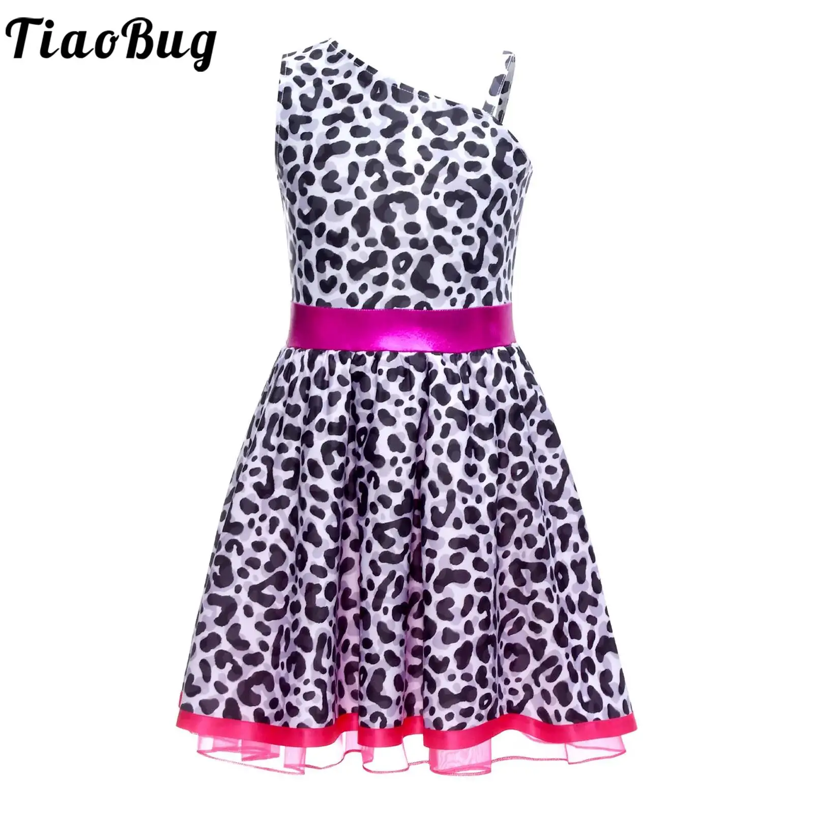 

Girls Diva Classic Costume Ballet Dance Dress Sleeveless Print Tunic Tutu Dress for Halloween Themed Party Performance