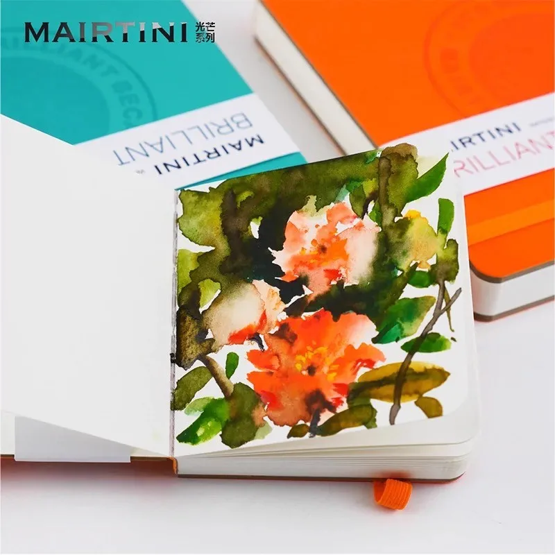 MAIRTINI مشع السفر الجلود ملزمة الألوان المائية كراسة الرسم الساخن ضغط الباردة 30 ورقة بولي أغطية أغطية جلد للرسم