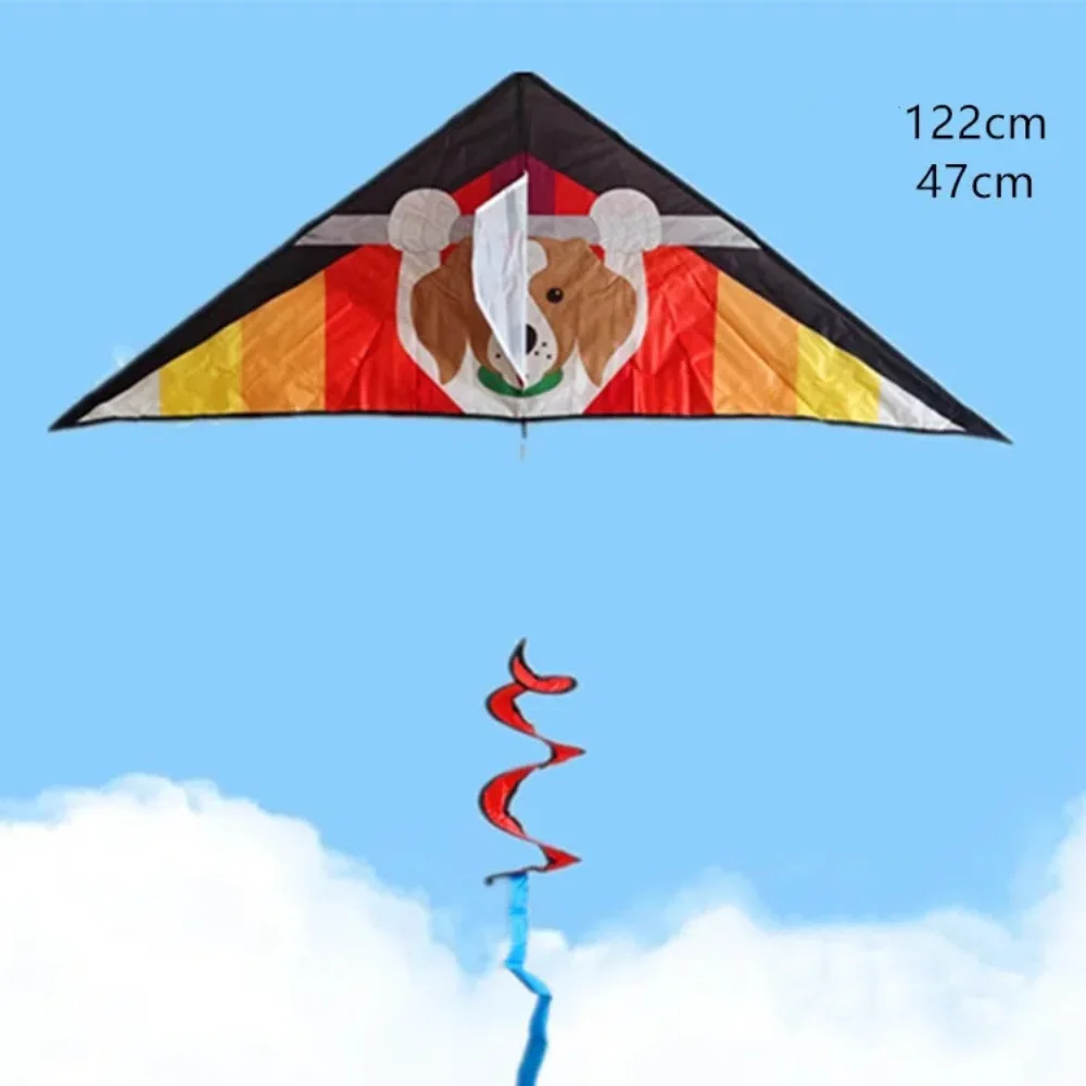 Easy To Fly Large Beach Delta Kites 1.22m Good Flying Children's Kite Spiral Tail with 100 Meter Kite String Outdoor Flying Toy