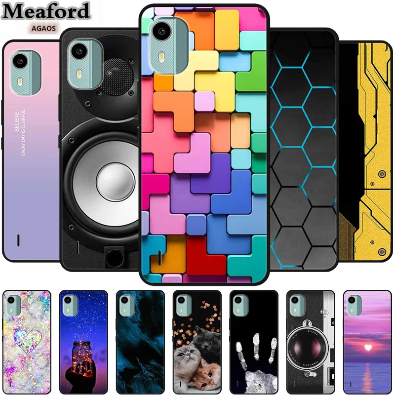 Para Nokia C12 Pro funda de lujo de silicona suave TPU funda trasera de teléfono para Nokia C12 Plus NokiaC12 Fundas protector de cámara Capa