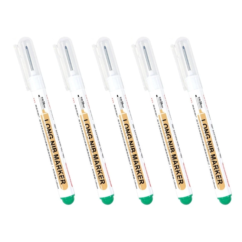 Pack of 5 กันน้ำ Long-Nib MARKER ปากกาหัตถกรรมปากกาสำหรับตกแต่งเฟอร์นิเจอร์ Dropship