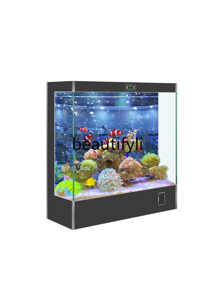 

Household small and medium-sized 2024 new square against the wall large ecological landscaping fish tank