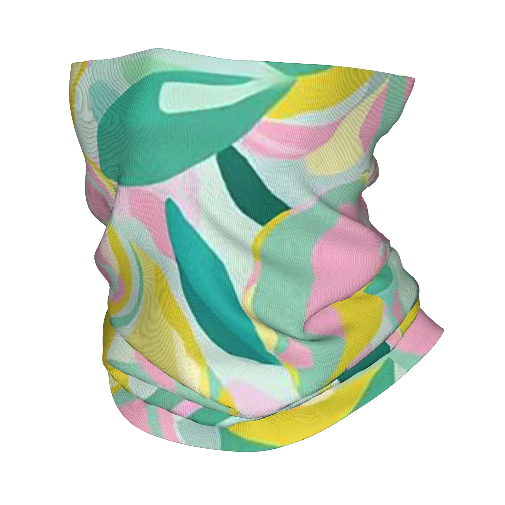 

Fresh Lemon Green Leaf Print Bandana Neck Cover Printed Mask Scarf Multi-use Balaclava Running For Men Women Adult