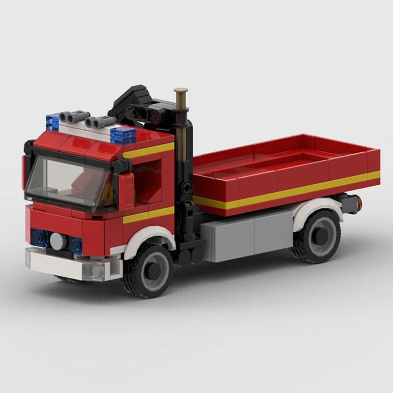 Modelo de carro de cidade moc, tijolos de construção, veículo de transporte de incêndio, tecnologia modular, presentes de feriado para crianças, brinquedos de montagem