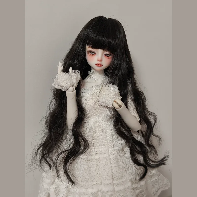

1/3 1/4 1/6 Кукольный парик для 60/45/30 см Bjd Doll Girl Toys Длинные вьющиеся волосы с челкой Одеваются игровой домик Кукольные аксессуары, без куклы