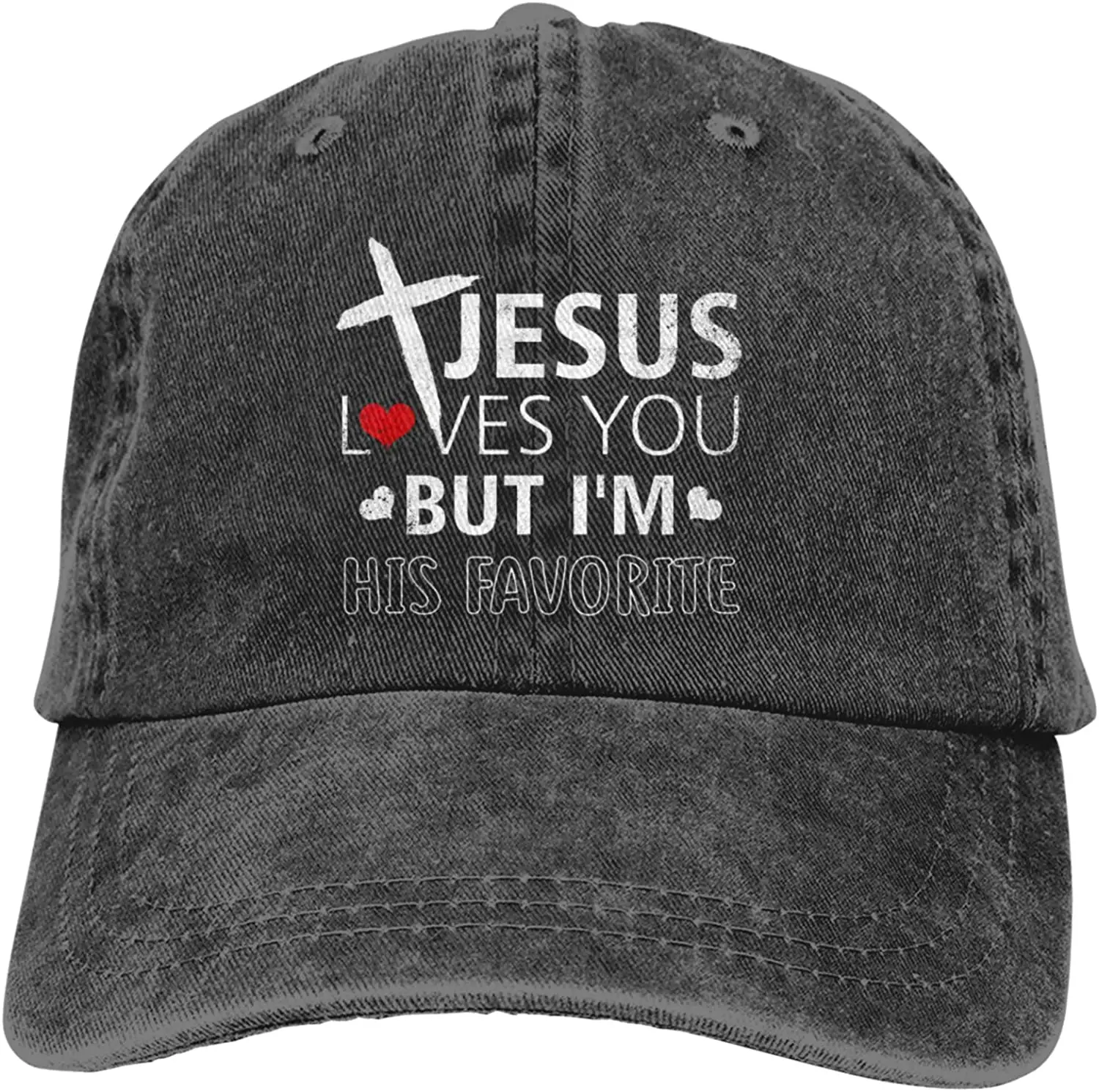 Jesus Loves You, But I Am His Favorite Funny Christian Baseball Cap Dad Hat Adjustable Vintage for Women Men Unisex Trucker Hats