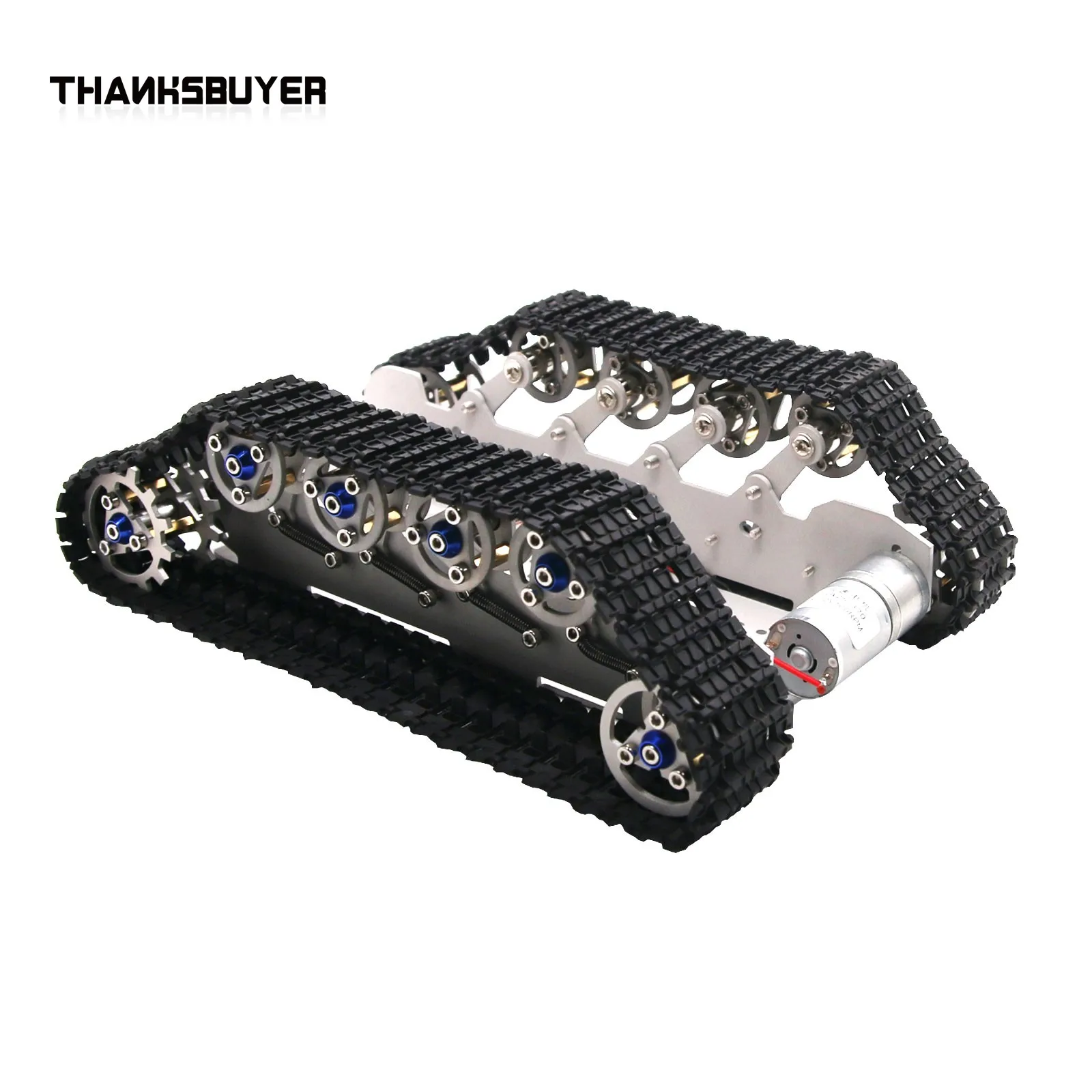 Thanksbuyer Robot Tank Chassis Metal Independent Suspension System Tracked Vehicle for Arduino Robotics DIY Kit