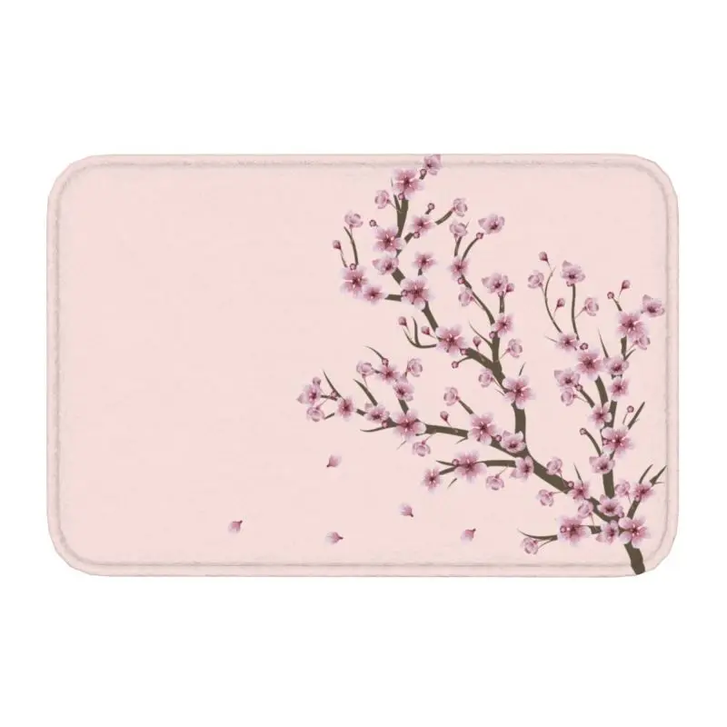 Blooming Sakura Branch Doormat Anti-Slip Entrance Kitchen Door Floor Mats Cherry Blossom Japanese Flower Living Room Rug Carpet