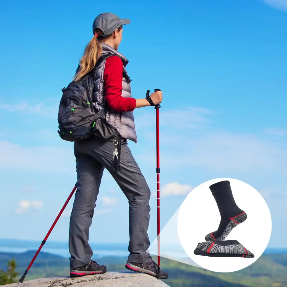 Calcetines impermeables para acampar, calcetines de compresión impermeables para actividades al aire libre, transpirables, absorben la humedad para hombres para esquiar