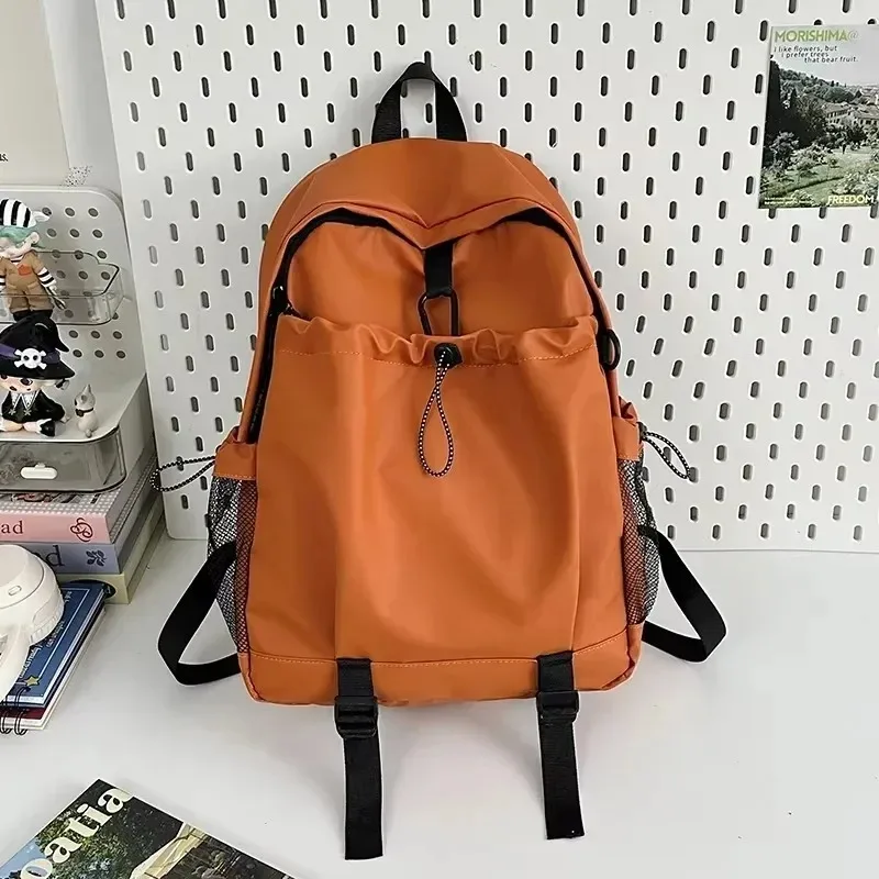 

Solid Colors Nylon Casual Women's Fashion Backpacks Large Capacity 2025 New Simple Interior Zipper Pocket Basic Style Backpacks