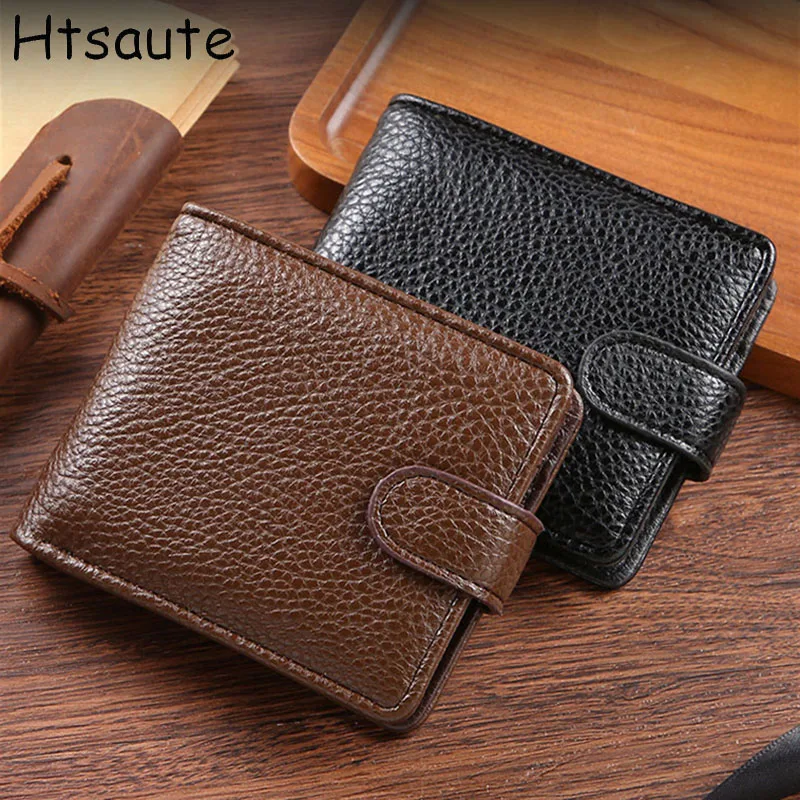 

Fashion Men's PU Leather Wallet Casual Two-fold Short Thin Wallet Women's Multi-Card Change Pocket Short Wallet billetera