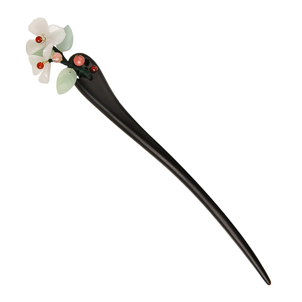 

Vintage Floral Fork Wooden Stick Pin Classical Decorative Chopstick For Women Retro Style Hanfu Kimono Accessories Smooth Edges