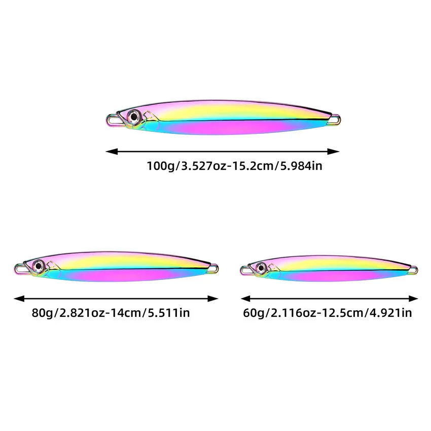 4pcs Metal Jigs 60g 80g 100g Sea Biomimetic Fish Iron Plate Bait Wobbler Fishing Lure Jig Artificial Ocean Boat Fishing