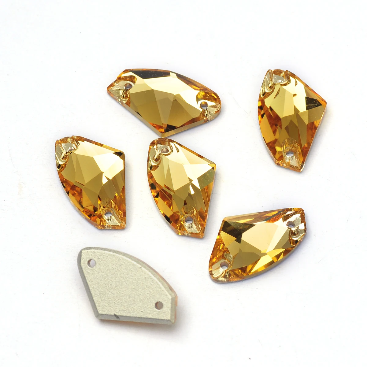 Pubrilex Light Topaz All Shapes Aufnähbare Strasssteine mit Flacher Rückseite und Facettenschliff für Kleidungsstücke und Dekorationen – Detail 9