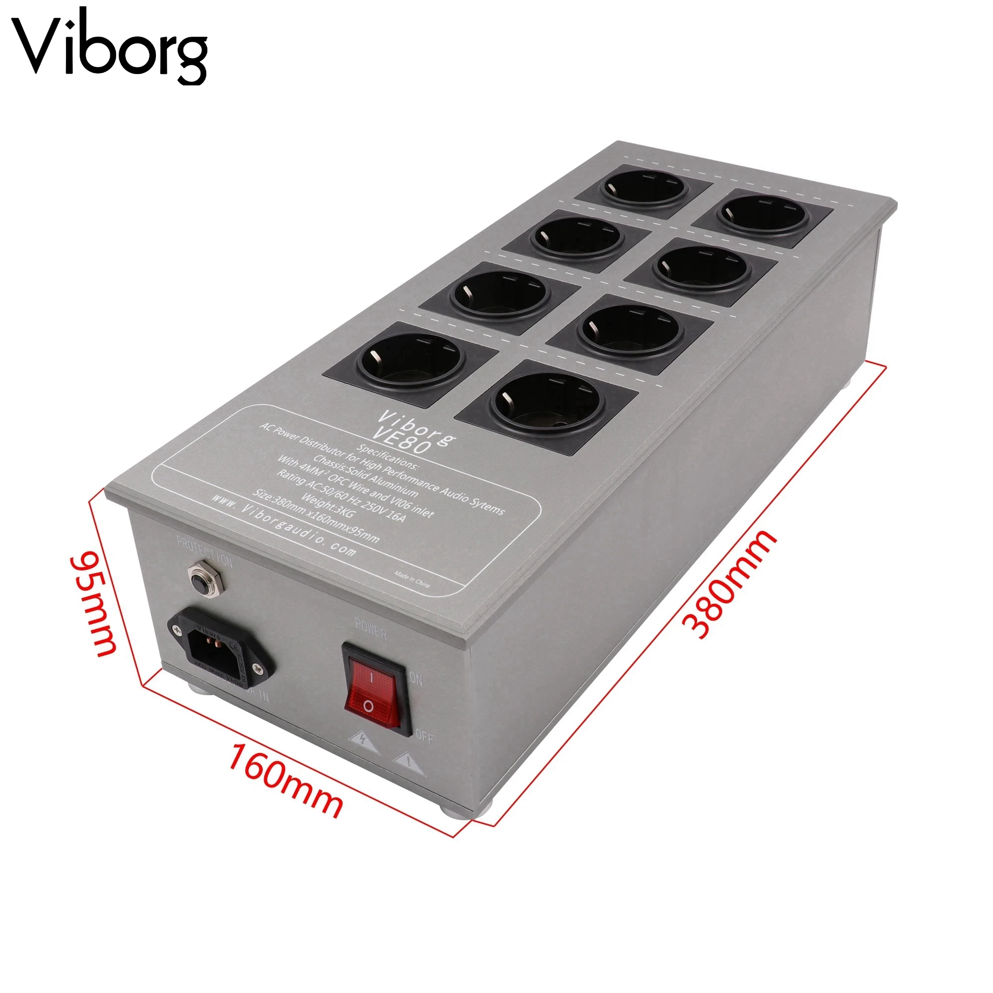 High-End Viborg VE80 VM80 Hifi Audio US EU Schuko Outlets Noise Filter AC Power Conditioner Audiophile Power Filter Purifier