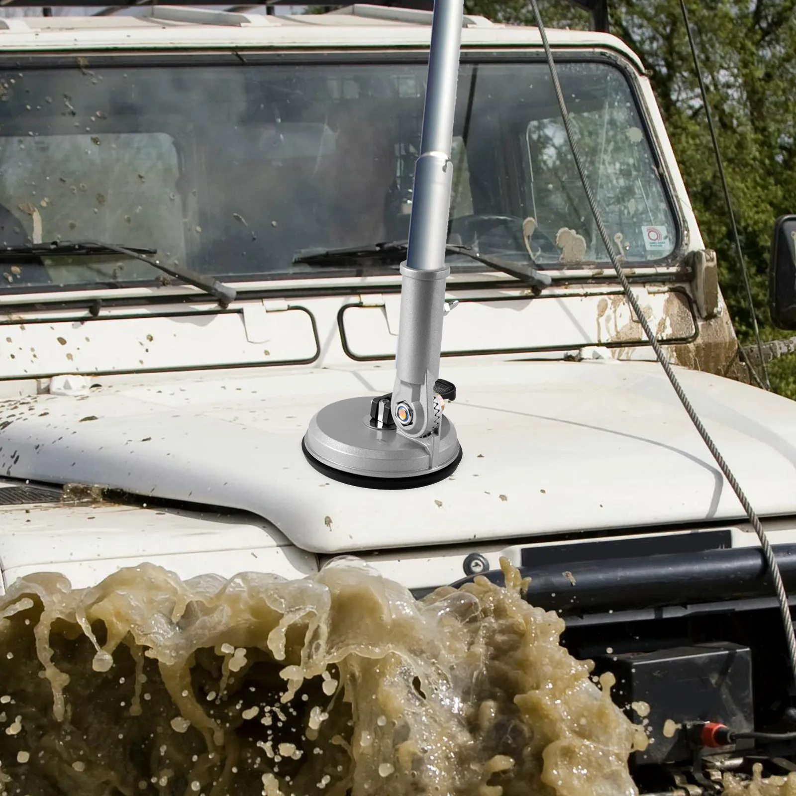 

1pcs Suction Cup Flagpole Holder Durable Aluminum Alloy Car Mount Multi Use Base Strong Windproof Sturdy Bracket For Vehicle RV