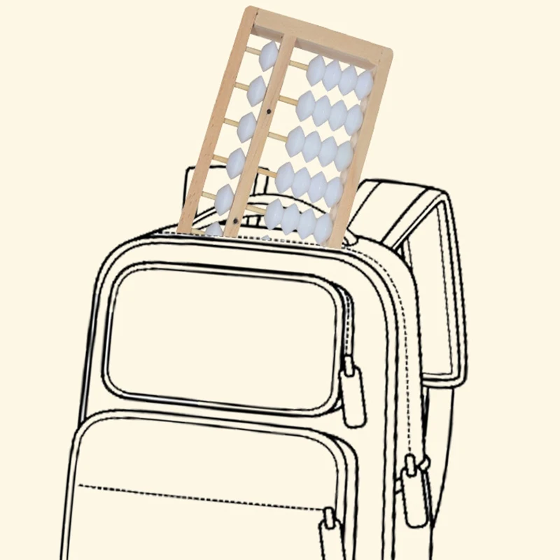 "Báaco de madeira de 5 contas, estrutura de 7 colunas, ferramenta de contagem portátil, brinquedo educacional de matemática aritmética para crianças, 1 unidade"