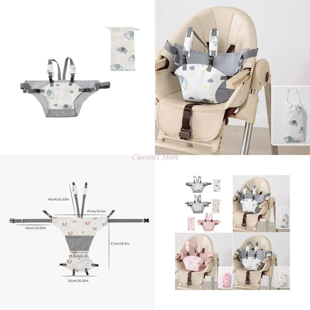 

Y1UB Безопасное ремень жгута столового сиденья для малыша с мягкой наплечником Портативный ремень безопасности высоких стульев