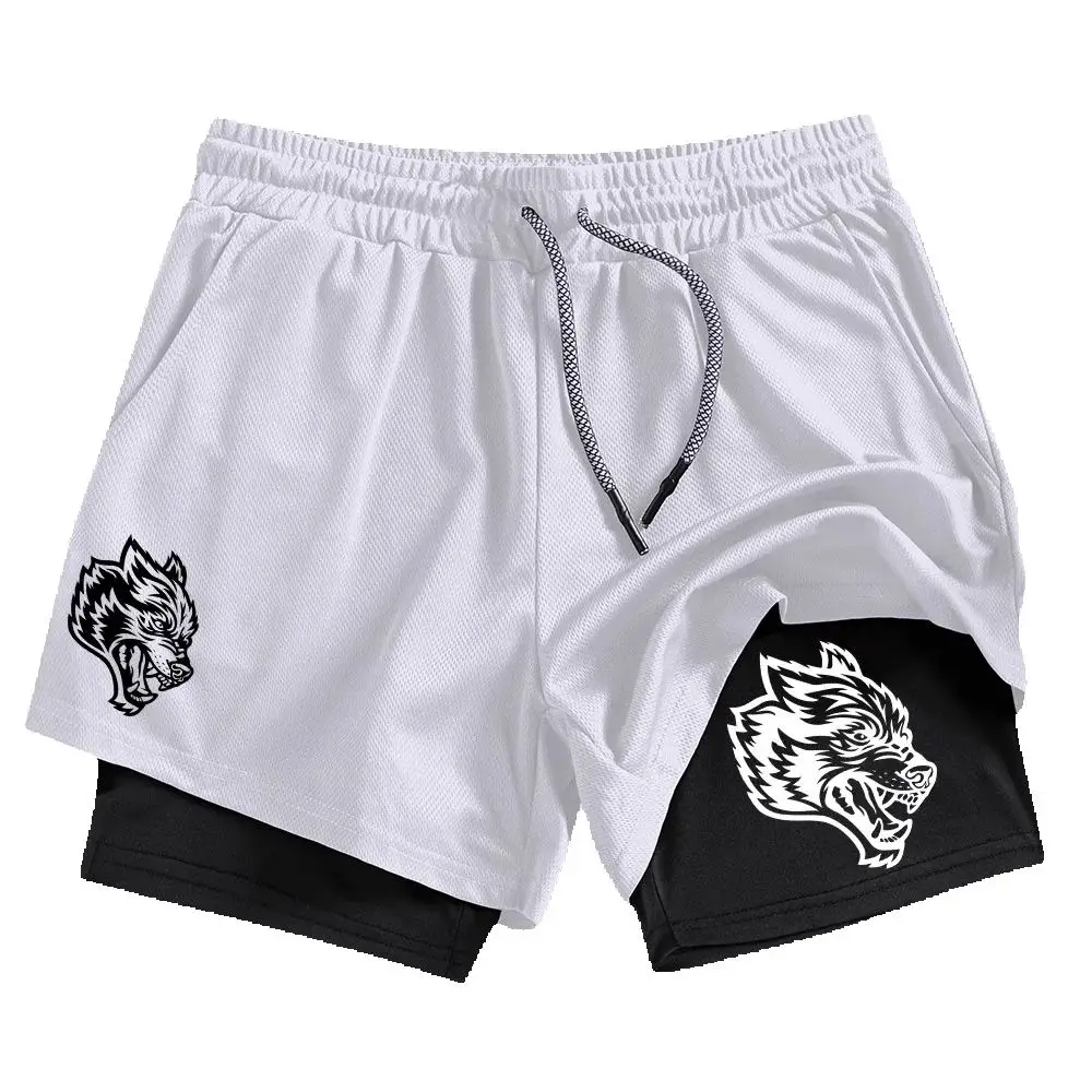 

Мужские шорты для выступлений с животным принтом волка, летние баскетбольные шорты для спортзала, летние спортивные шорты для фитнеса, бега, бега