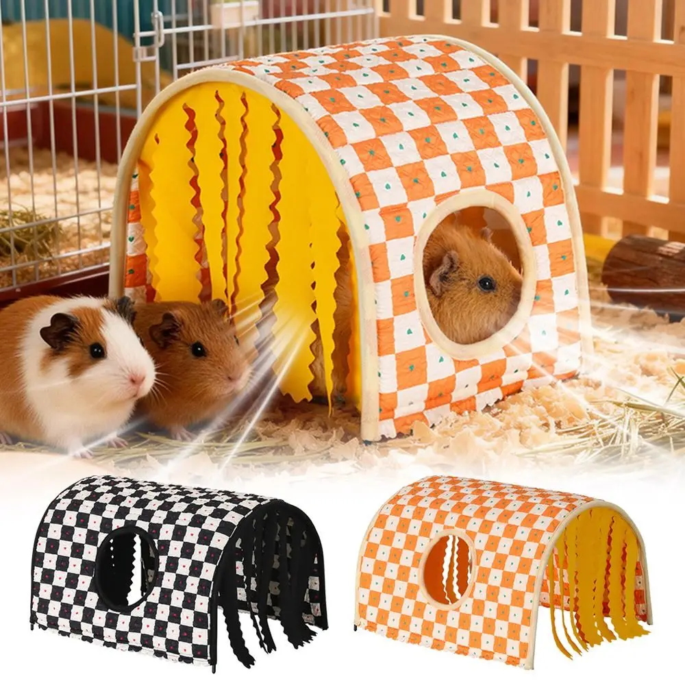 Durable Large Space Guinea Pig Tunnel Summer Breathable Hamster Shelter Cozy Sturdy Tassel Tunnel Small Pet Nest