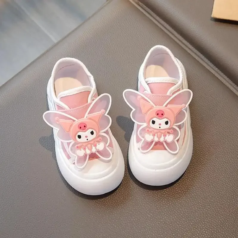 

Sanrio Girl Kuromi парусиновая обувь с героями мультфильмов, весна и лето, новые повседневные туфли в стиле аниме, кавайные дышащие одиночные туфли с мягкой подошвой