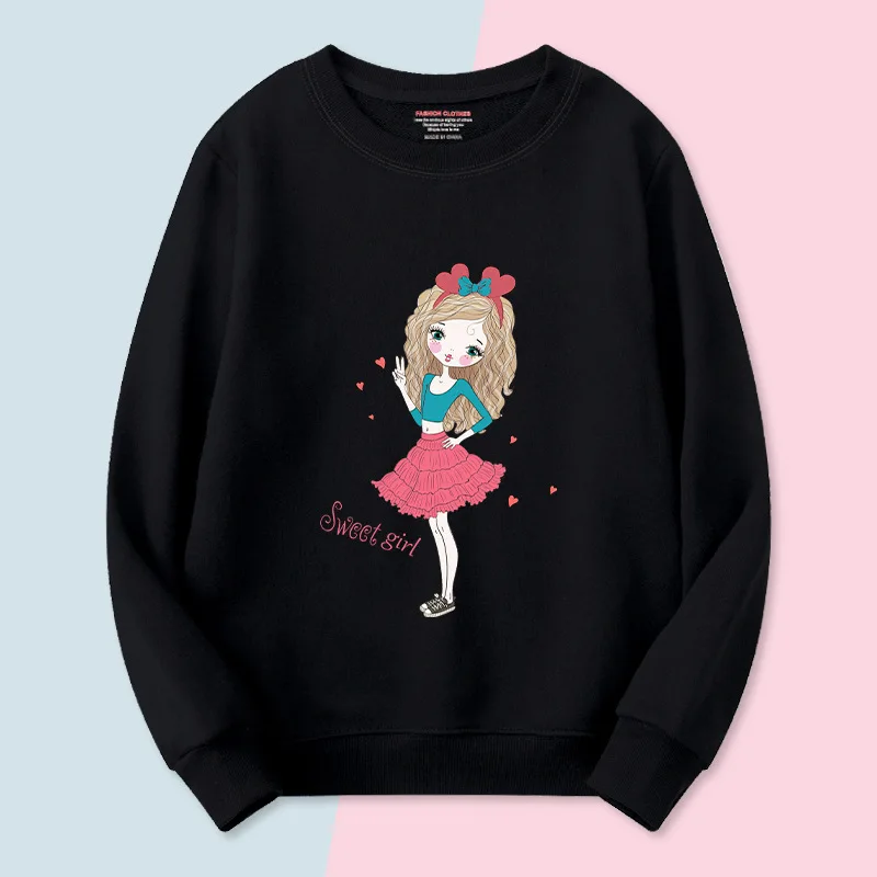 هوديي للفتيات، بلوزة رياضية للأطفال برقبة دائرية وأكمام طويلة، طبقة أساسية عصرية وغير رسمية للفتيات، نمط الخريف، دافئ