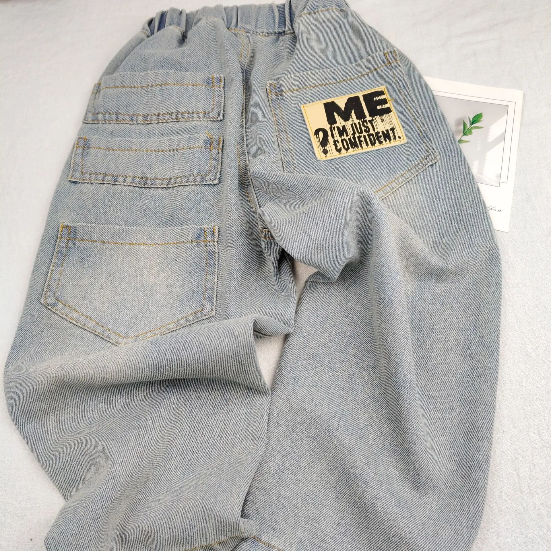 Fashion Kids Jeans Boys Jeans Spring Autumn Casual Versatile Unisex Pants Spring Autumn Children Straight Trousers 3-10 Years
