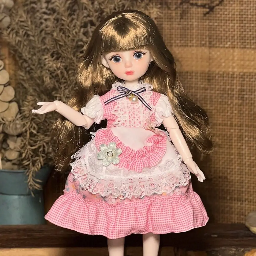 1 Zestaw 1/6 SD 30cm Lalka BJD z Ubraniami Atrakcyjne Oczy z Peruką Makijaż Sukienka Księżniczki Przebieranki Lalki BJD Eleganckie Lalki z Ruchomymi Stawami Kulowymi
