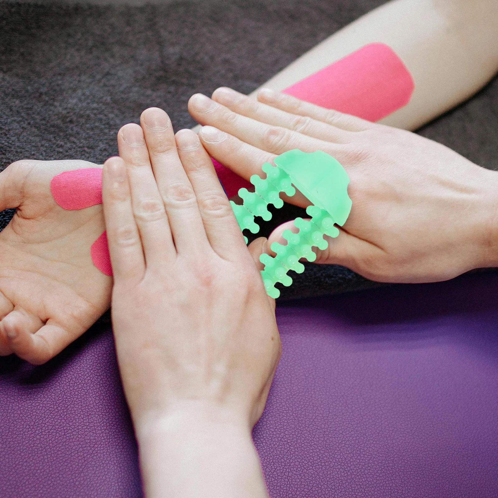 3 قطعة مدلك الاصبع الأسطوانة الخشب أداة تدليك اليد للاسترخاء المحمولة شركة تصميم عملية يدوية تدليك المتداول الإغاثة