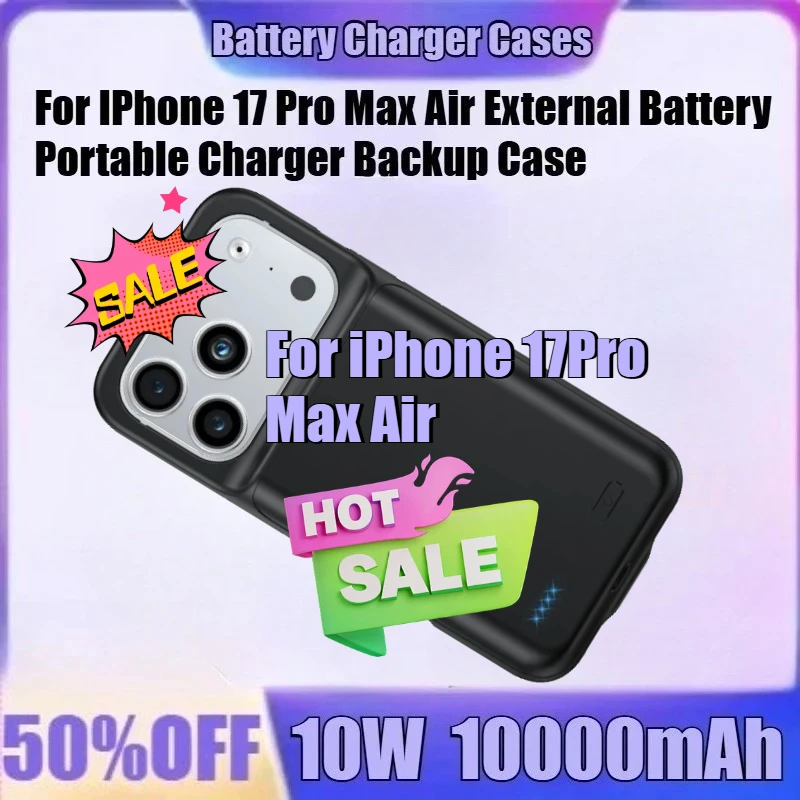 

For IPhone 17 Pro Max Air External Battery Portable Charger Backup Case New 10000mAh Phone Battery Case