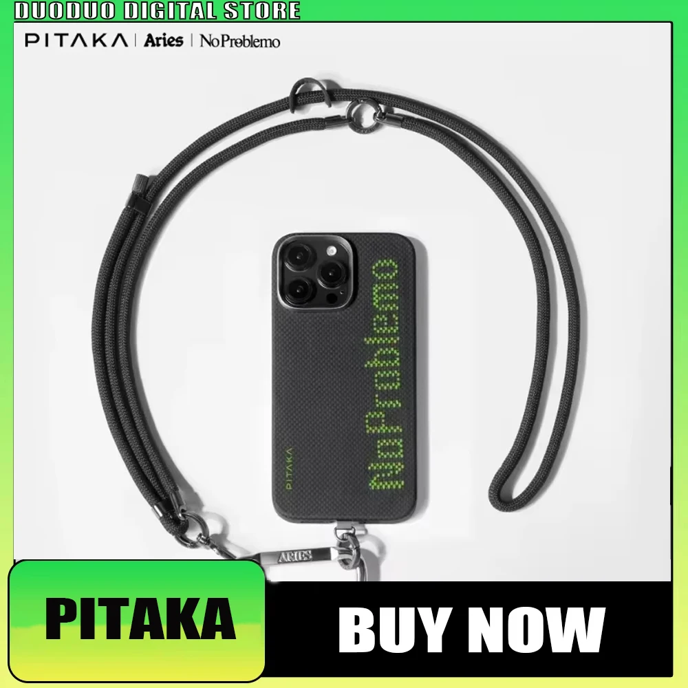

PITAKA Kevlar Carbon Fiber Magsafe Magnetic Phone Case For iPhone 15 16 Pro Max Cover Wireless Charging For iPhone16 Fluorescent