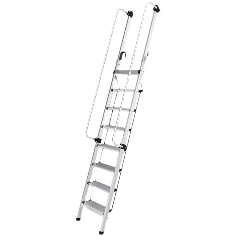 Household aluminum alloy folding attic ladder custom outdoor thickened platform ladder