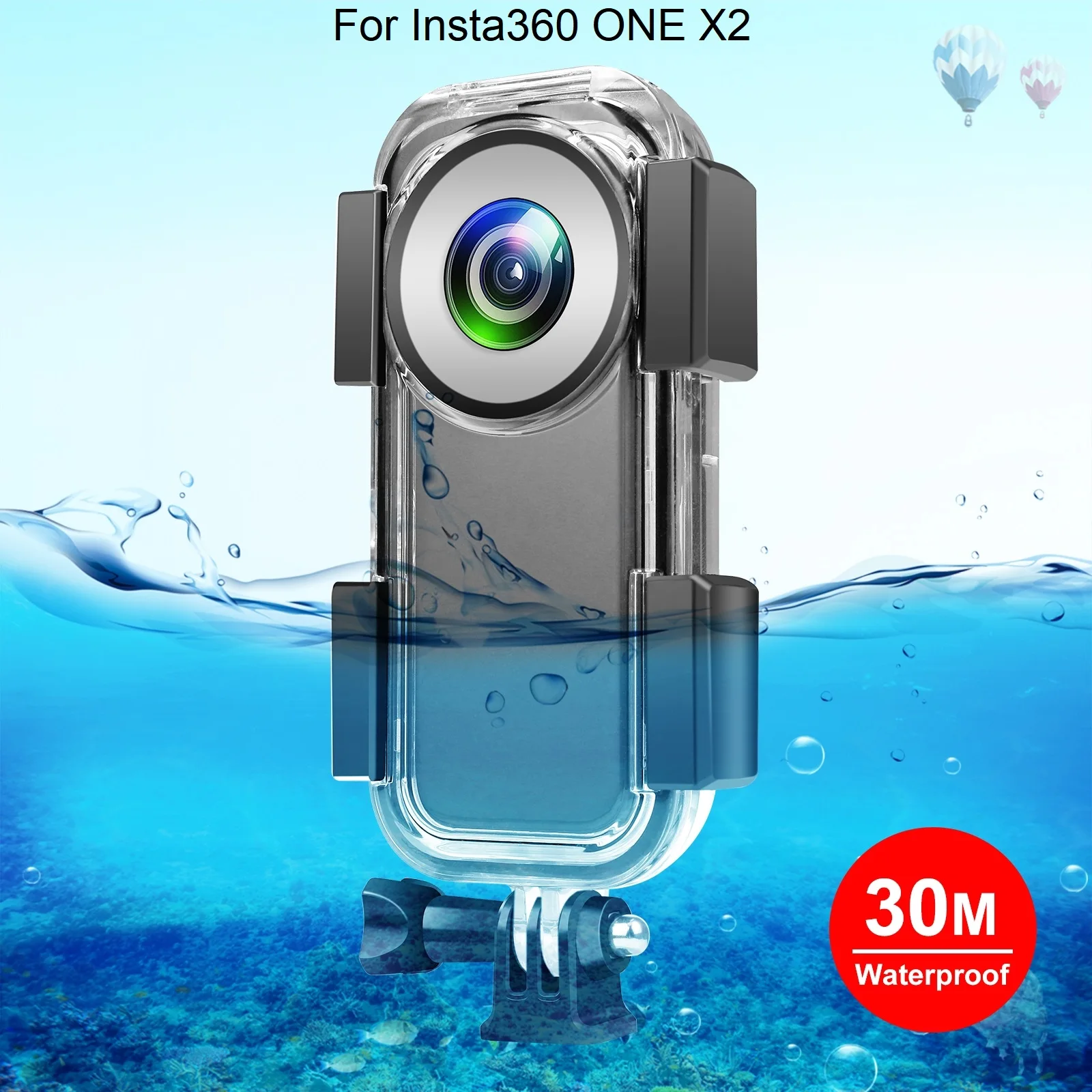 PULUZ Insta360 X2 Accessories 30m Underwater Waterproof Housing Case For Insta360 ONE X2