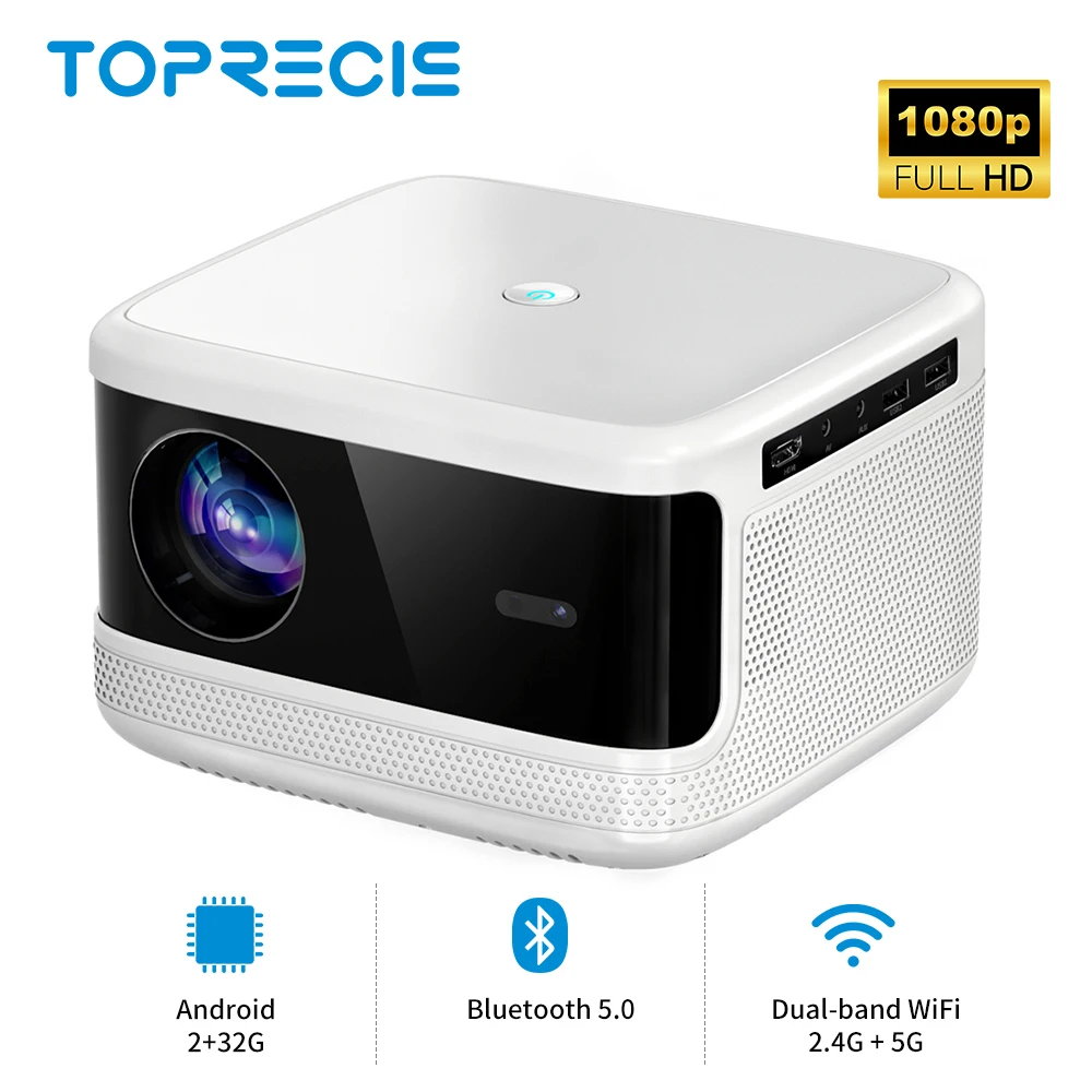 TOPRECIS T40 Android Wifi 4k Smart Portable Projector with WiFi and Bluetooth Pocket Outdoor 4K 9000L Android 2+32G Projector