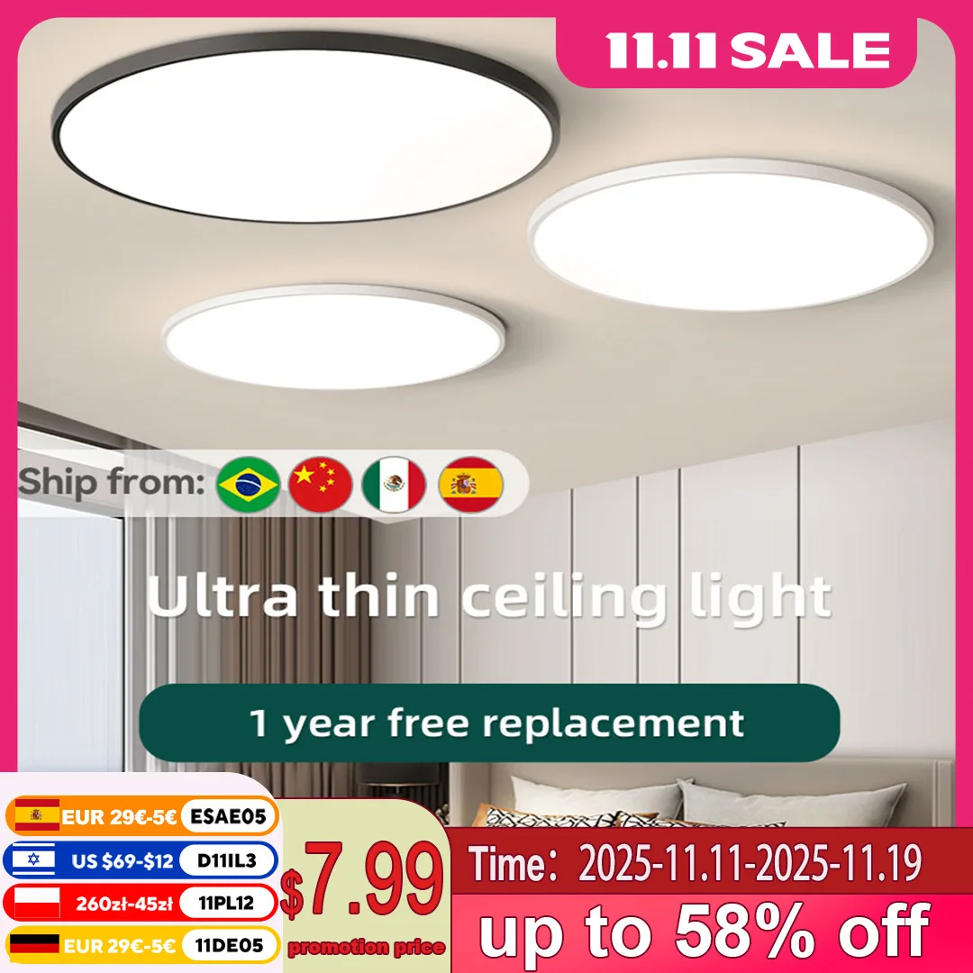 220 فولت رقيقة جدا LED ضوء السقف مقاوم للماء مصباح السقف الحديثة 18 واط 30 واط/40 واط لغرفة المعيشة غرفة نوم تركيبة إضاءة المطبخ