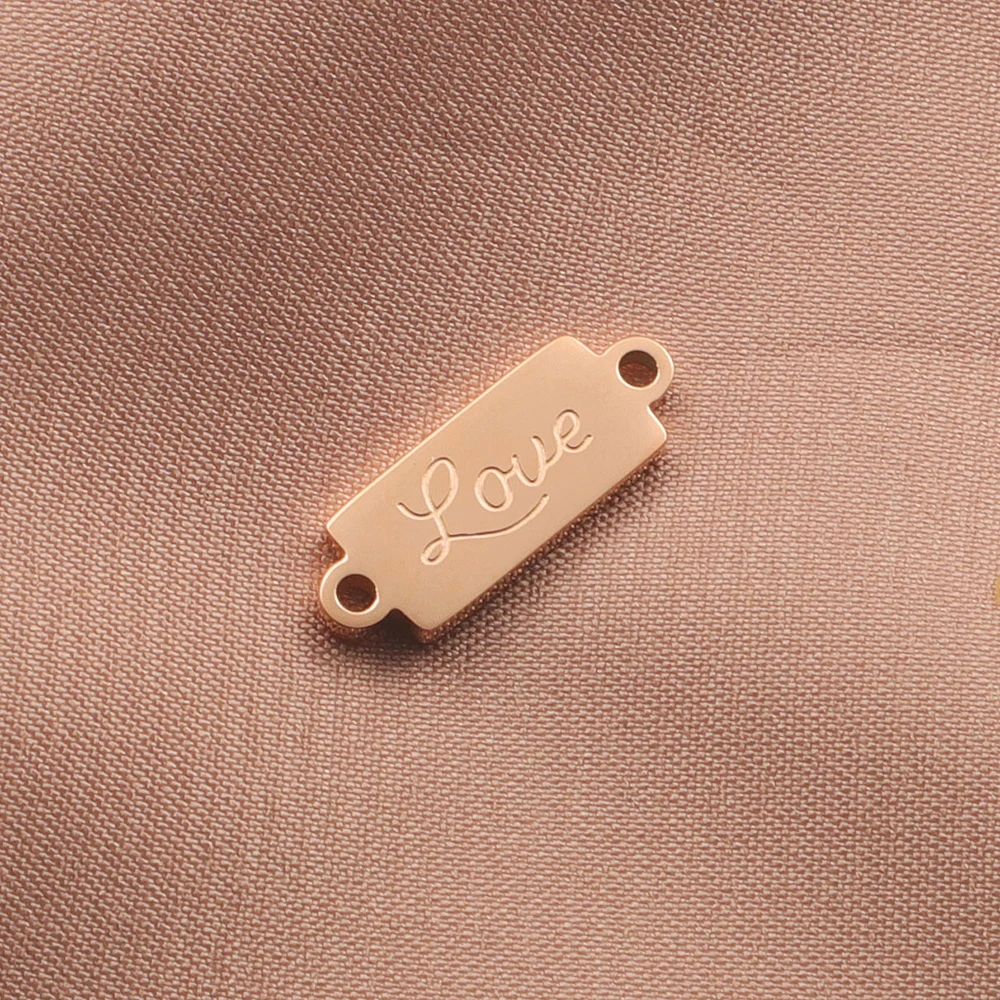 5Pcs Rose Gold Color Love Heart 304 Stainless Steel Connection Dangle Charms For DIY Bracelets or Necklace