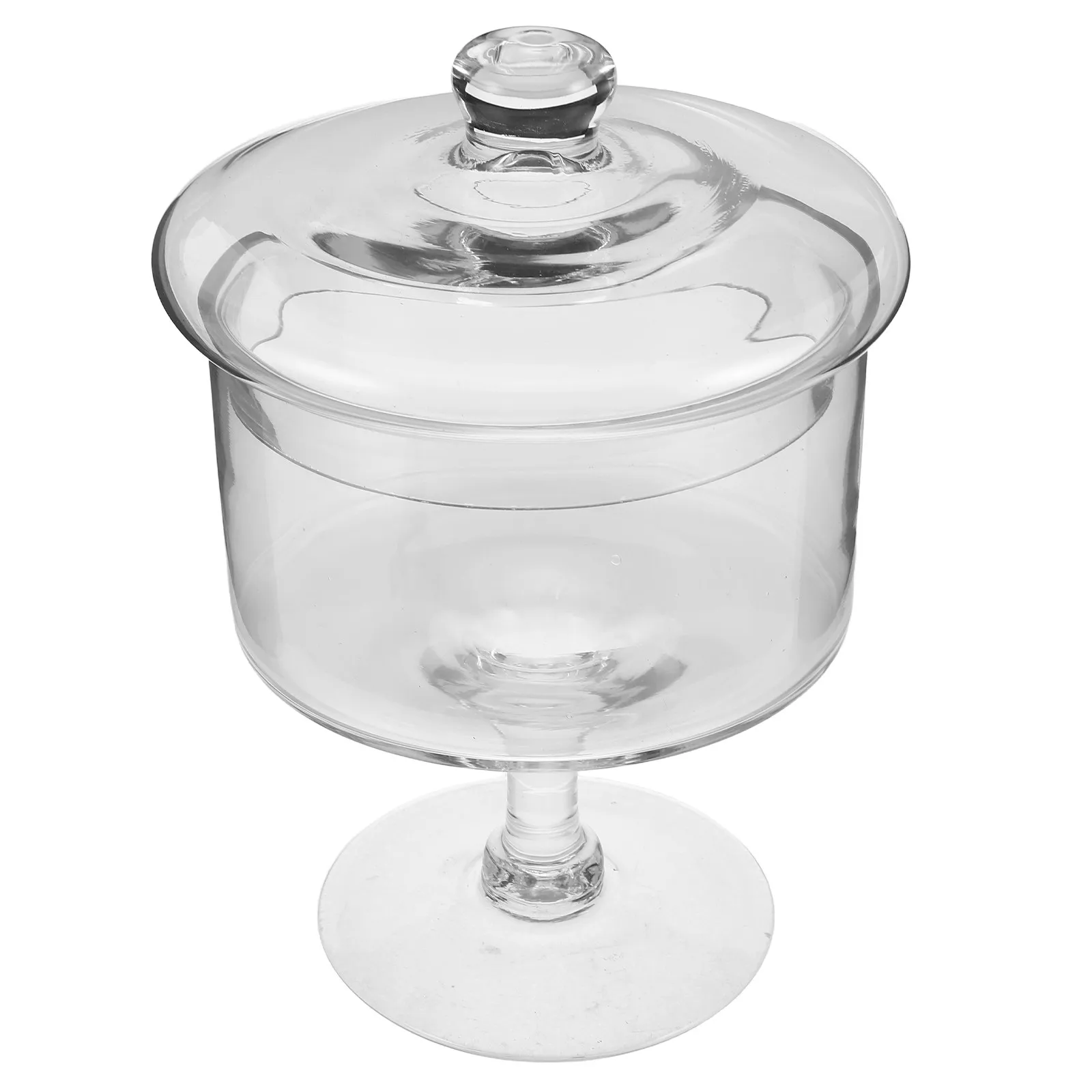 

Clear Glass Cake Dome Plate Elevated Footed Stand Dust Cover Elegant Display for Wedding Birthday Dessert Table Decor