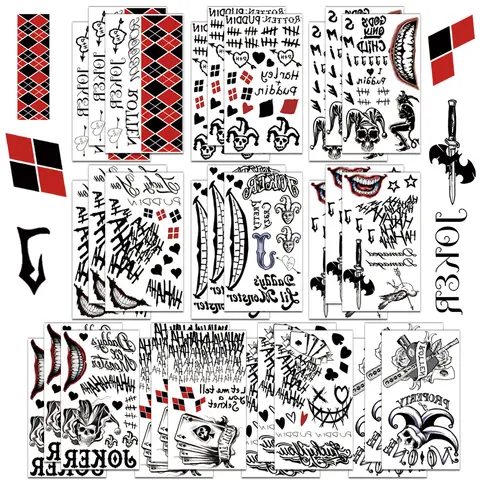 10PCS Creative Clown Tattoo Stickers, Simple, Waterproof, Durable, Hand Back Gifts, Party Party Face Stickers, Decoration